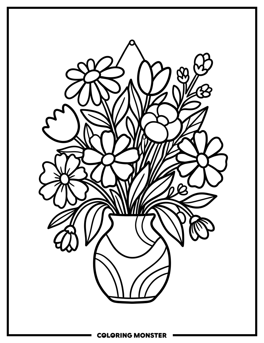 Flower Art Arrangement Coloring Page