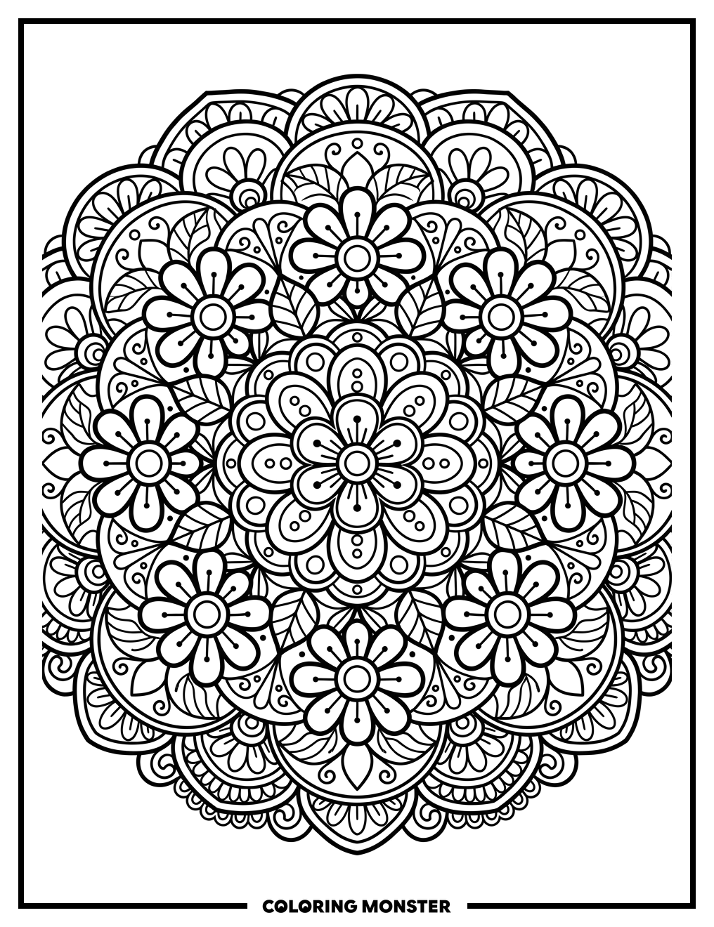 Flower Mandala Coloring Page