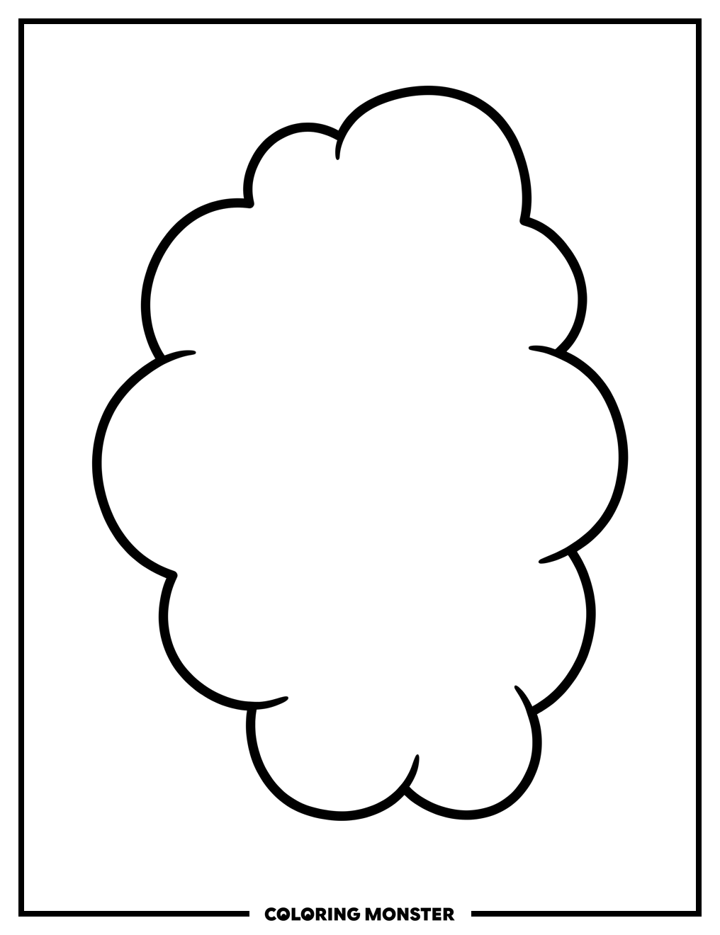 Fluffy Cloud Coloring Page