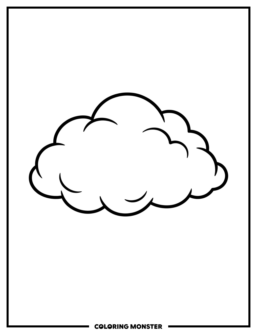 Fluffy Cloud in Open Sky Coloring Page