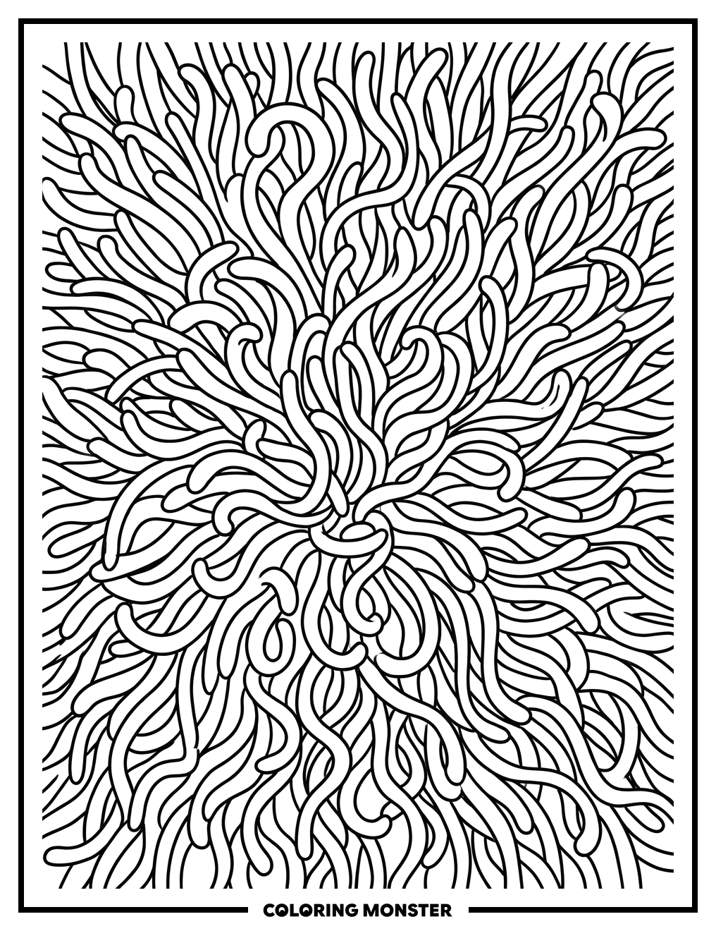 Fluffy Shag Carpet Close-Up Coloring Page