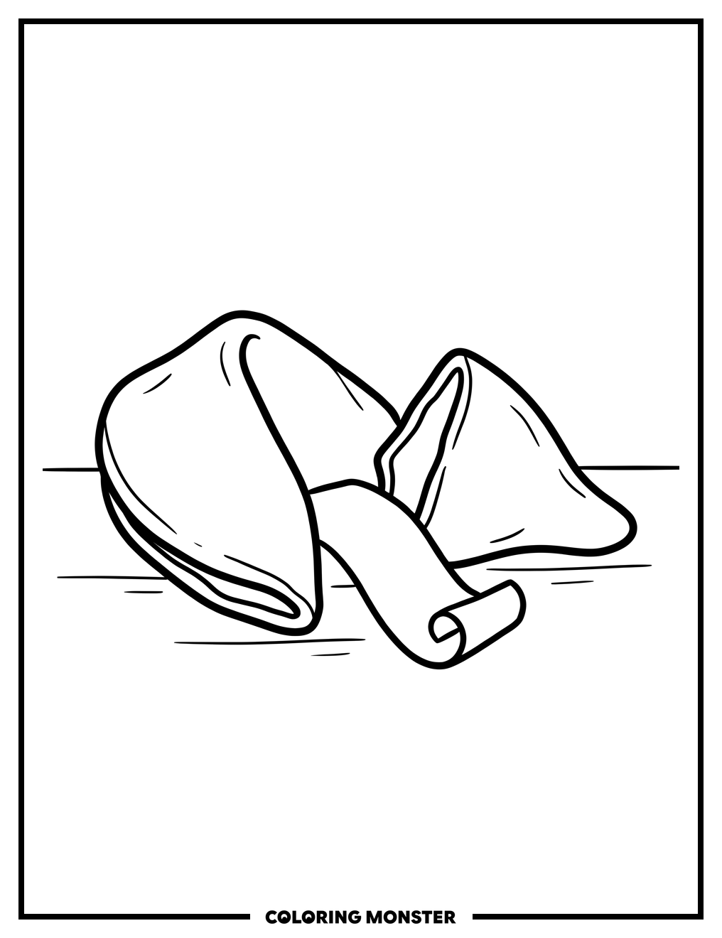 Fortune Cookie with Scroll Coloring Page