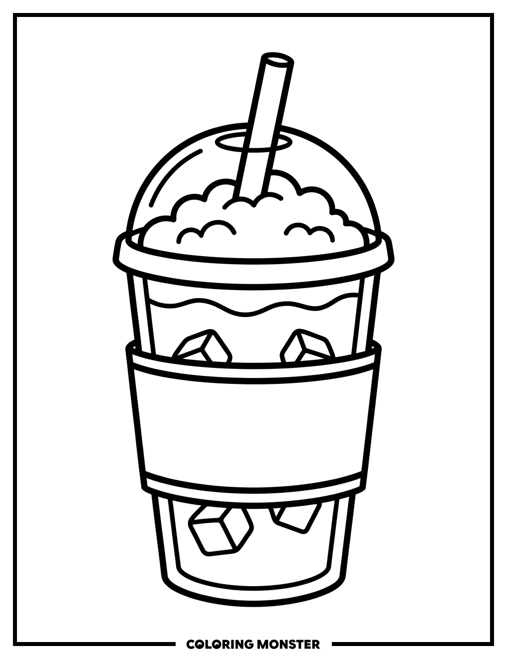 Frappe To-Go Cup Coloring Page