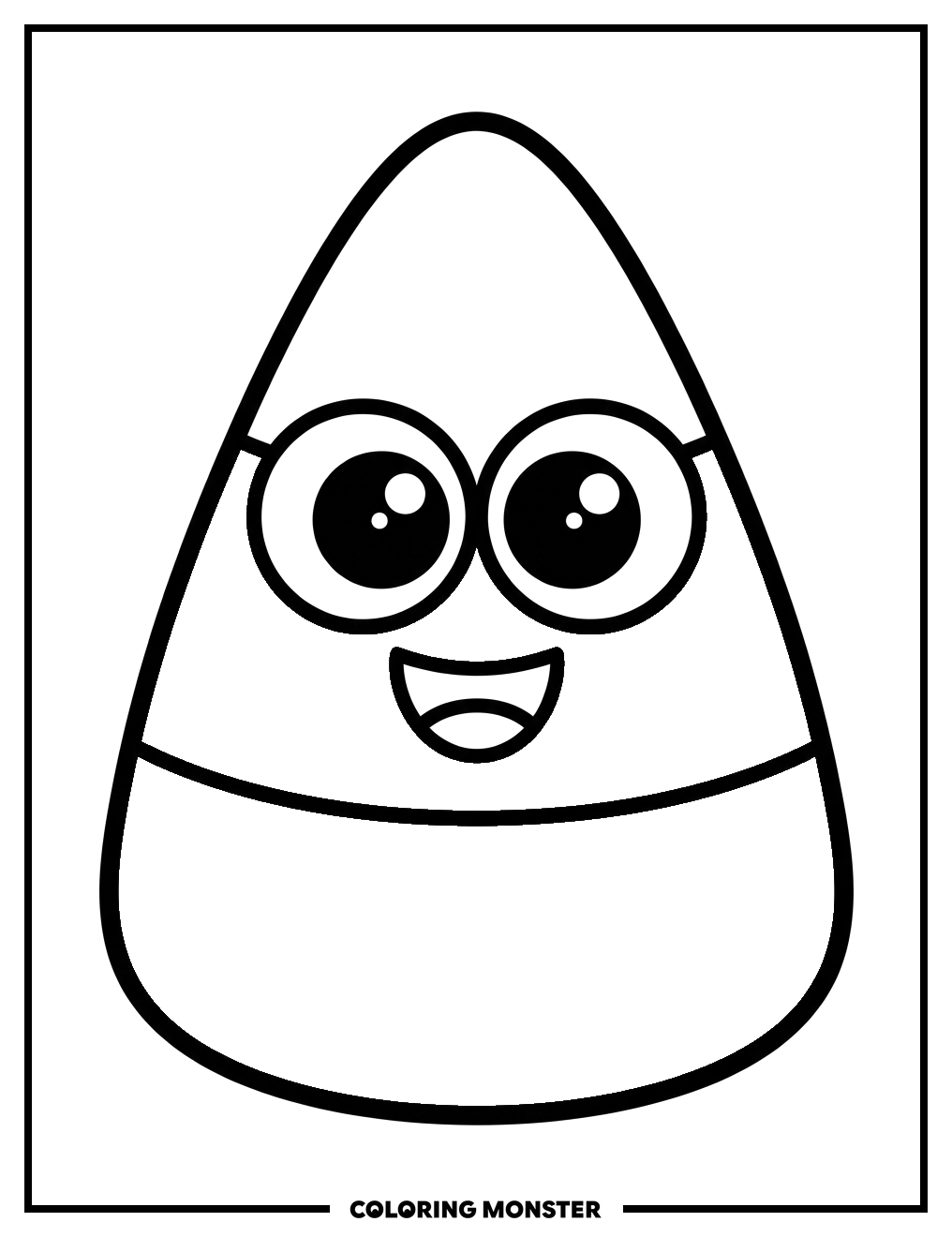 Friendly Candy Corn Coloring Page