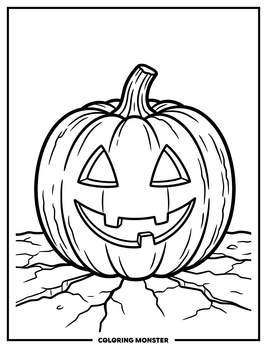 Friendly Jack-o'-lantern Coloring Page
