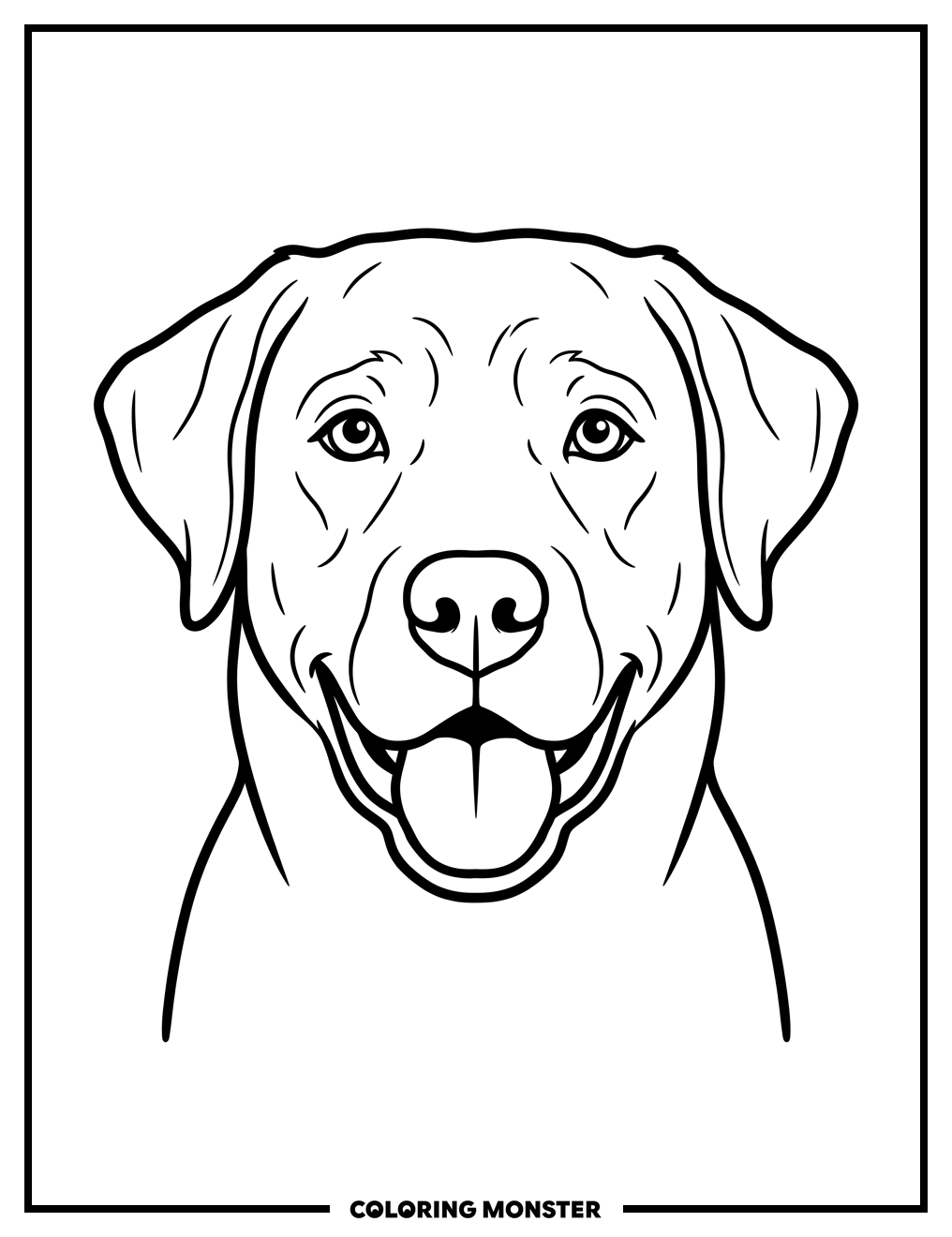 Friendly Labrador Face Coloring Page