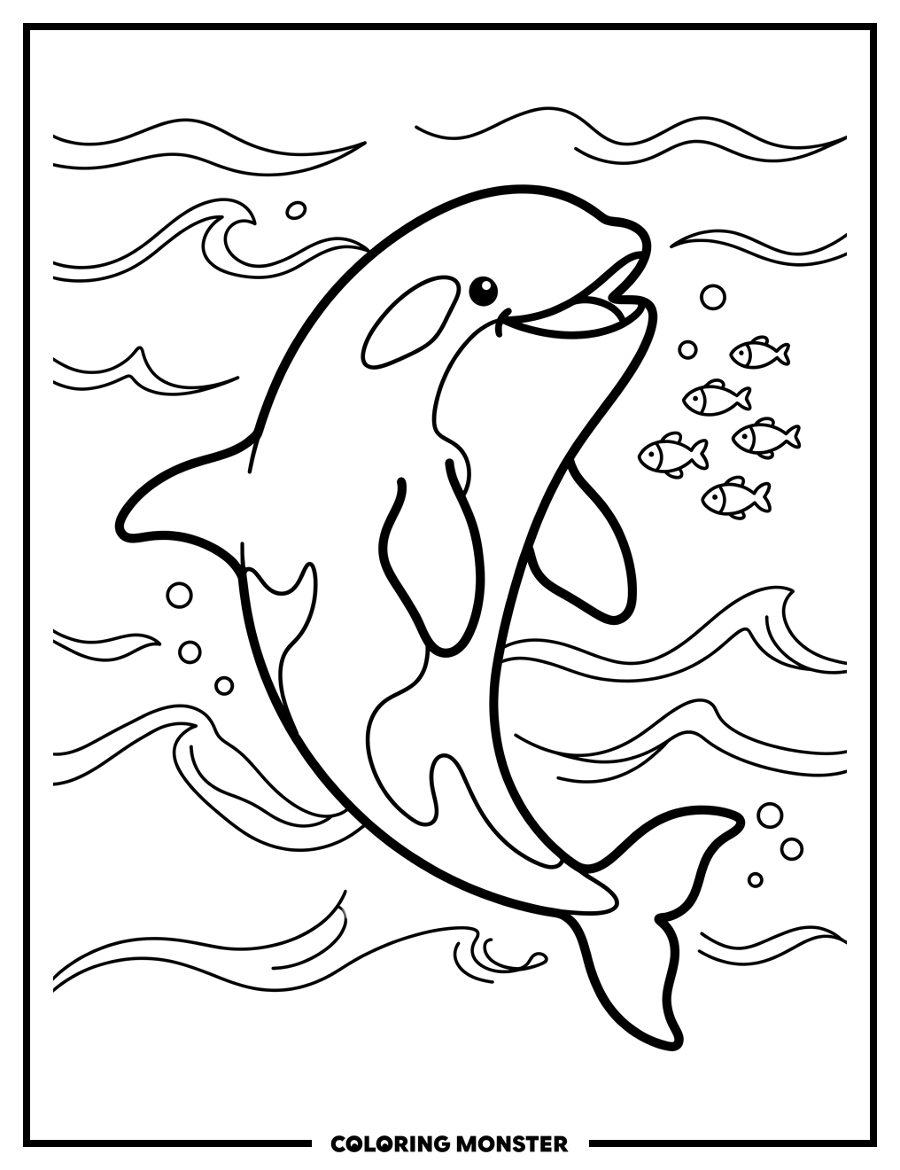 Friendly Orca Whale Coloring Page