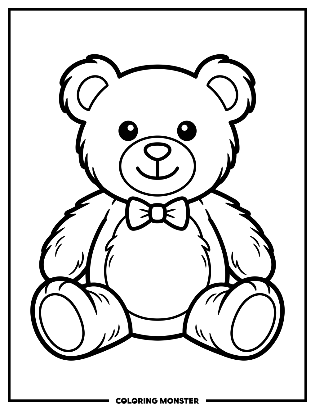 Friendly Teddy Bear Coloring Page