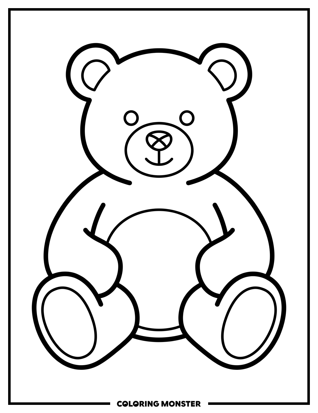 Friendly Teddy Bear Coloring Page