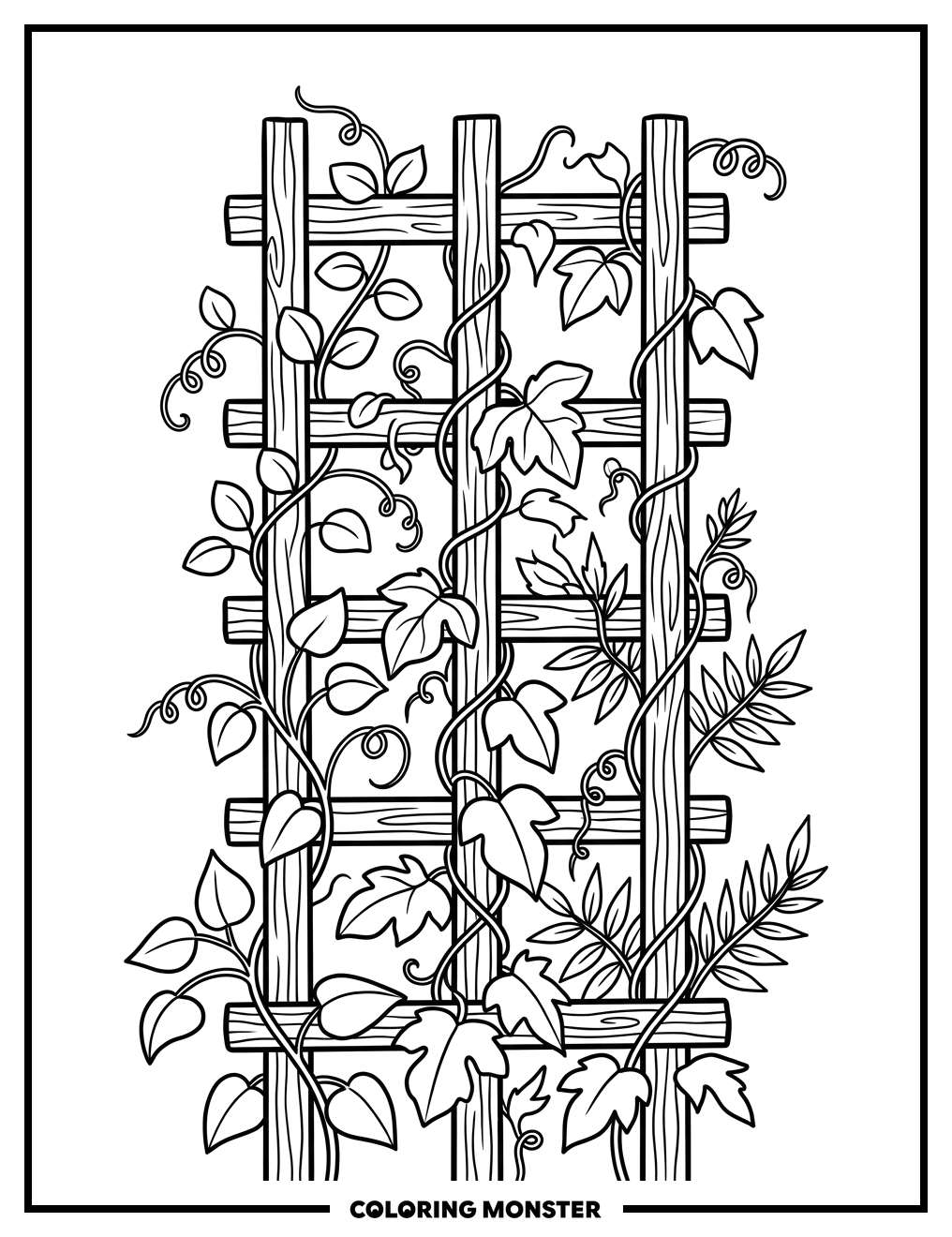 Garden Trellis With Vines Coloring Page