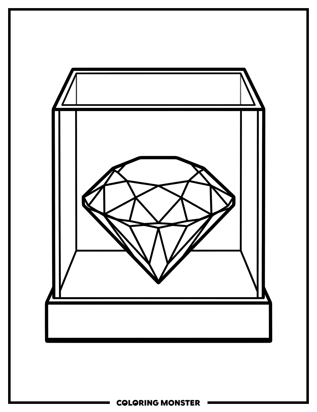 Gemstone in Display Case Coloring Page