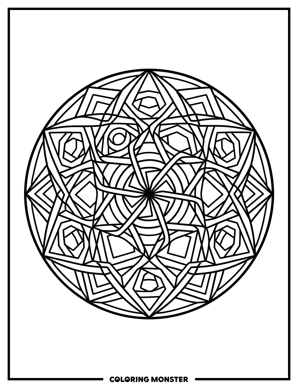 Geometric Circle Pattern Coloring Page