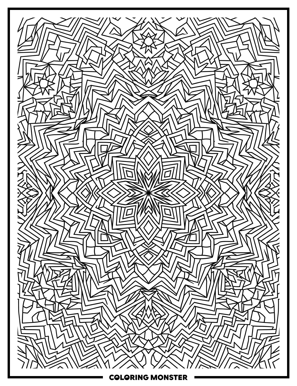 Geometric Mandala Art Coloring Page