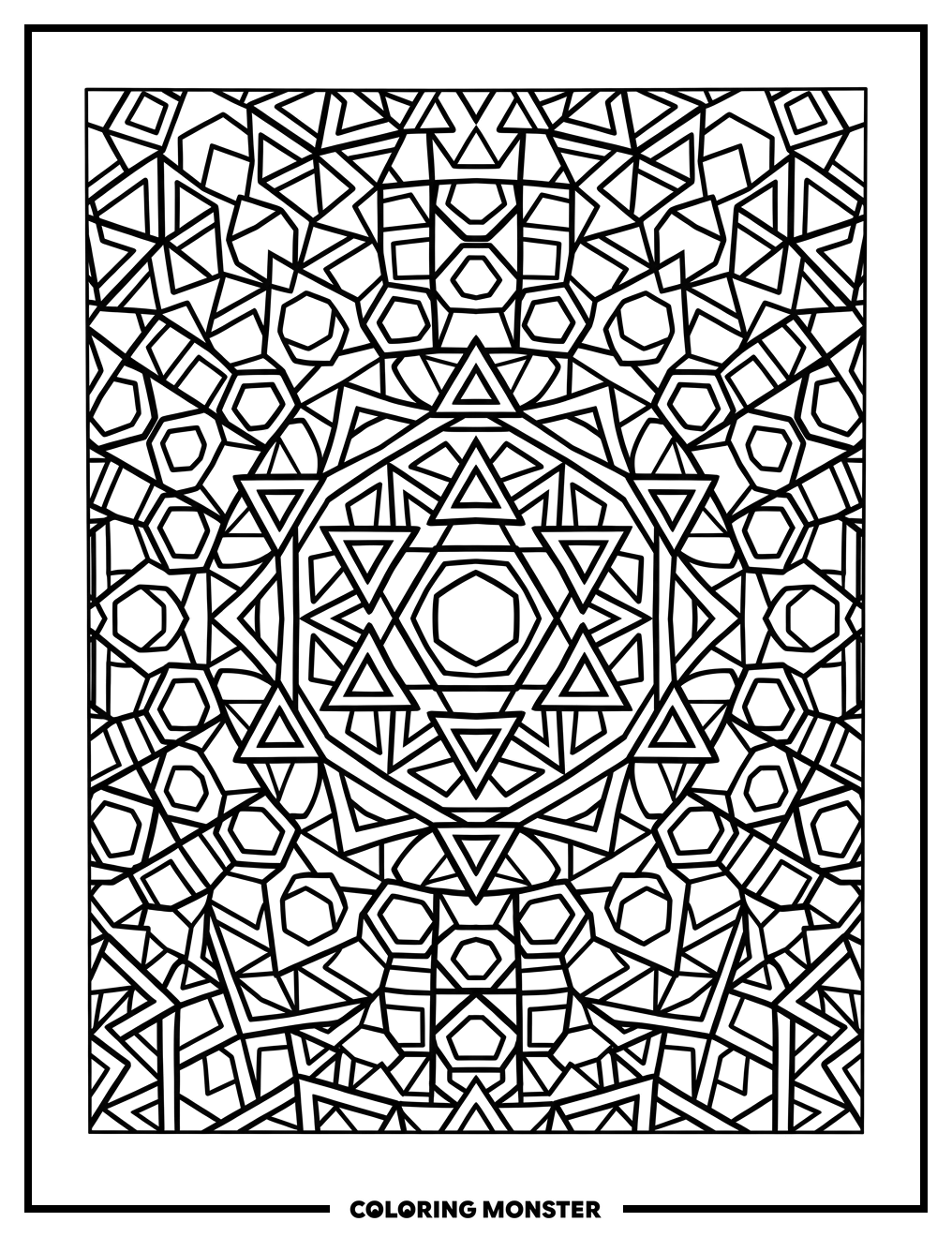Geometric Mandala Pattern Coloring Page