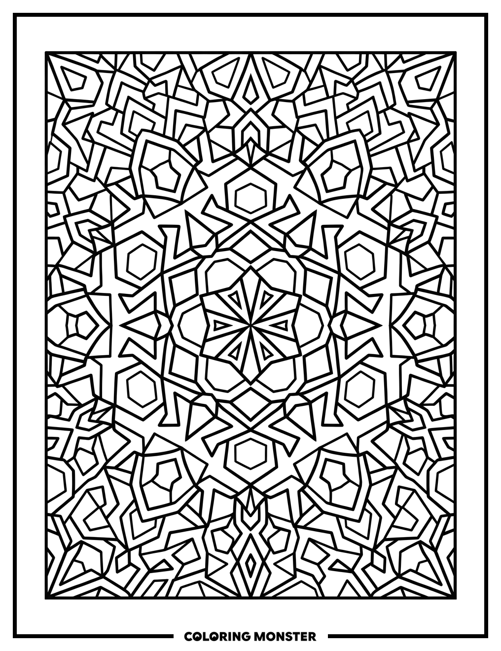 Geometric Pattern Mandala Coloring Page