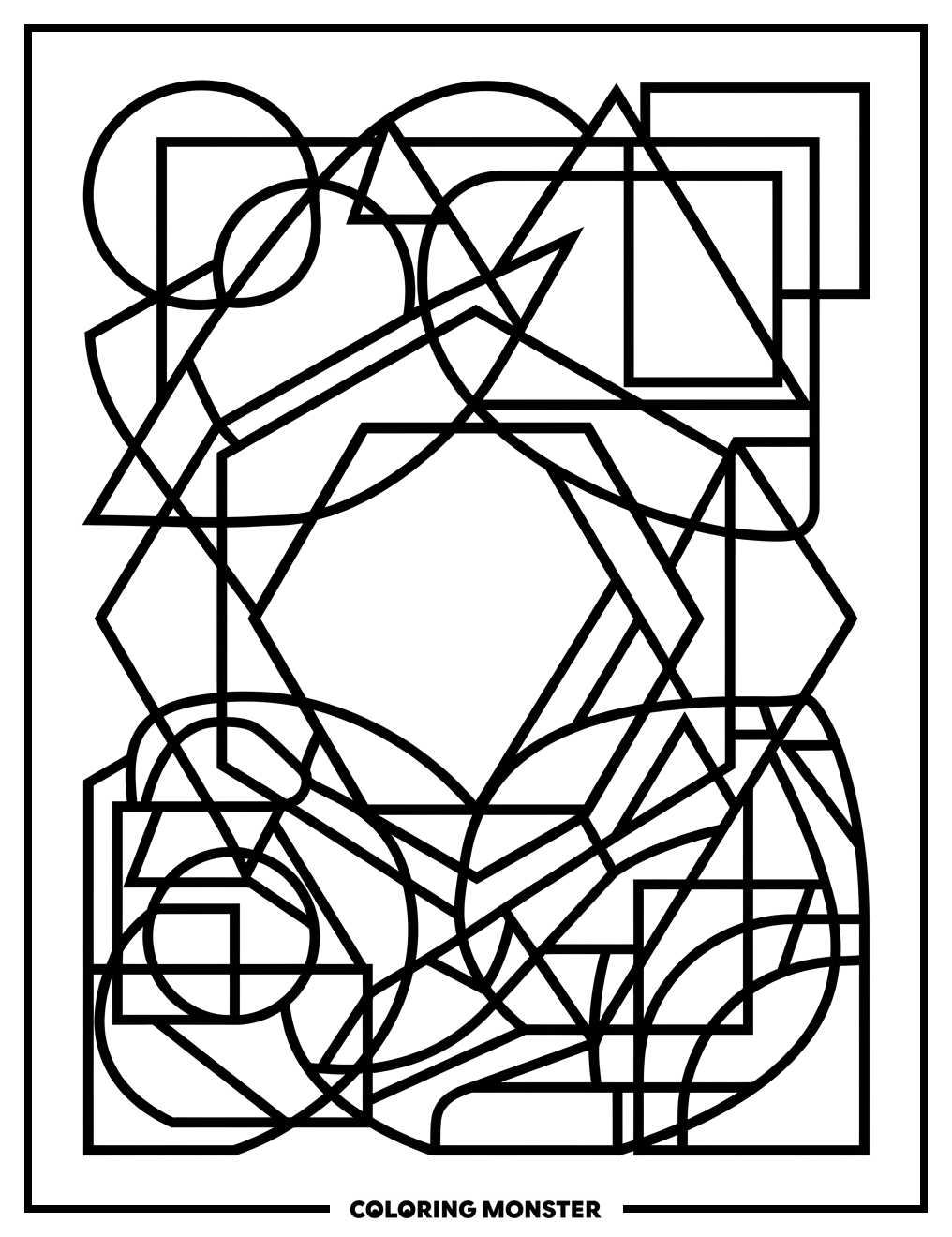 Geometric Shapes Pattern Coloring Page
