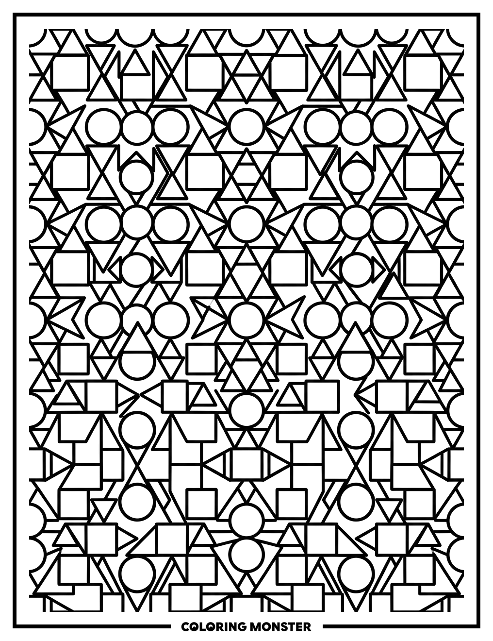Geometric Tessellation Pattern Coloring Page