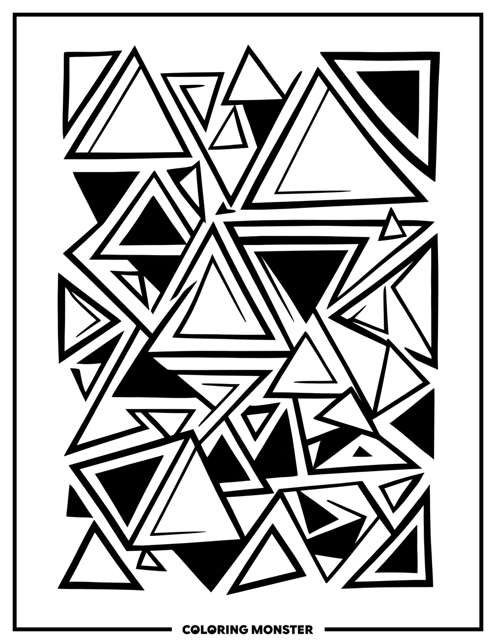 Geometric Triangle Pattern Coloring Page