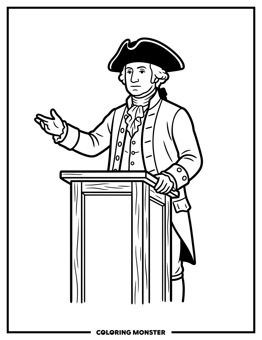 George Washington Delivering a Speech Coloring Page