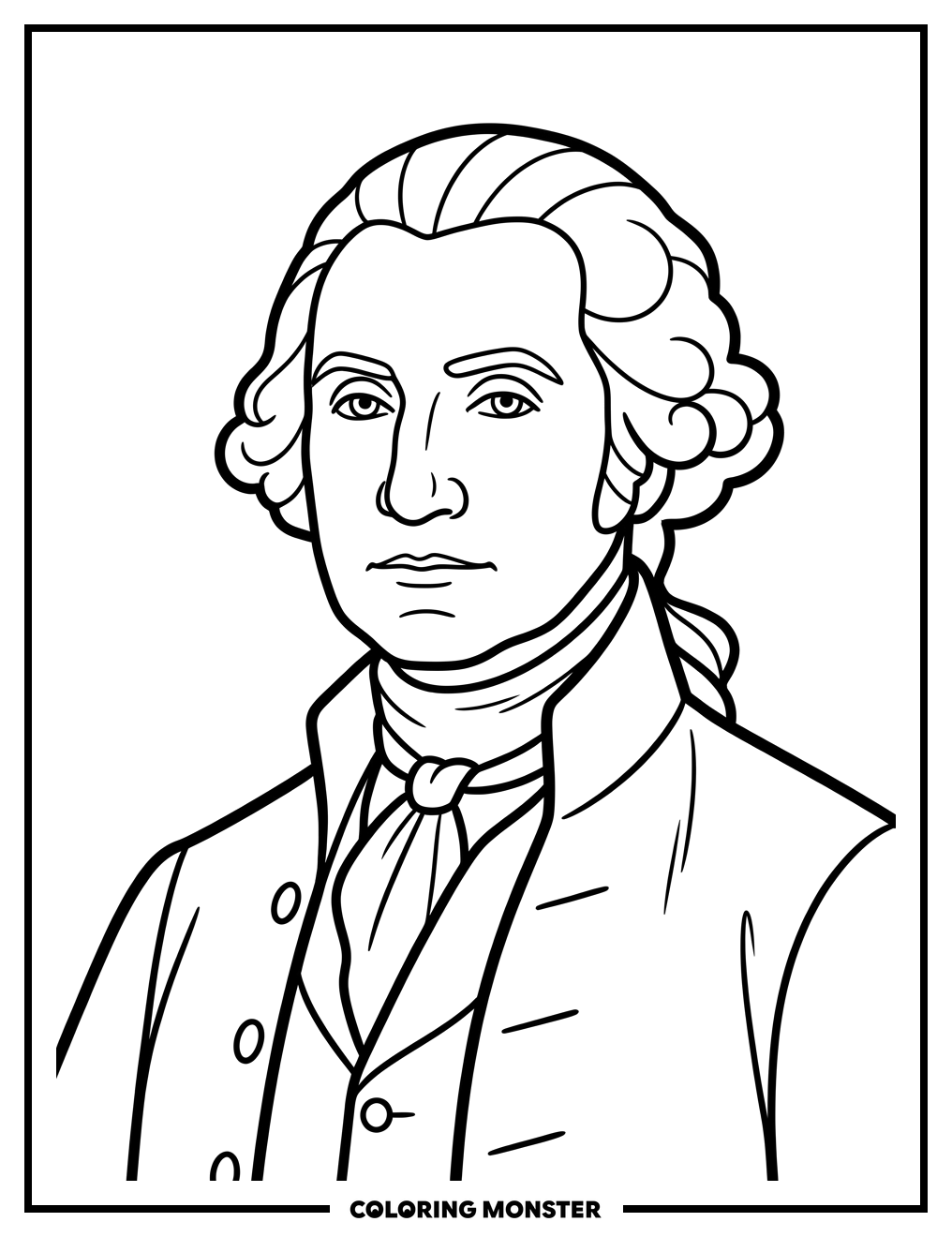 George Washington Portrait Coloring Page