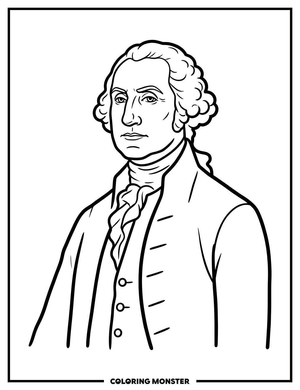 George Washington Portrait Coloring Page