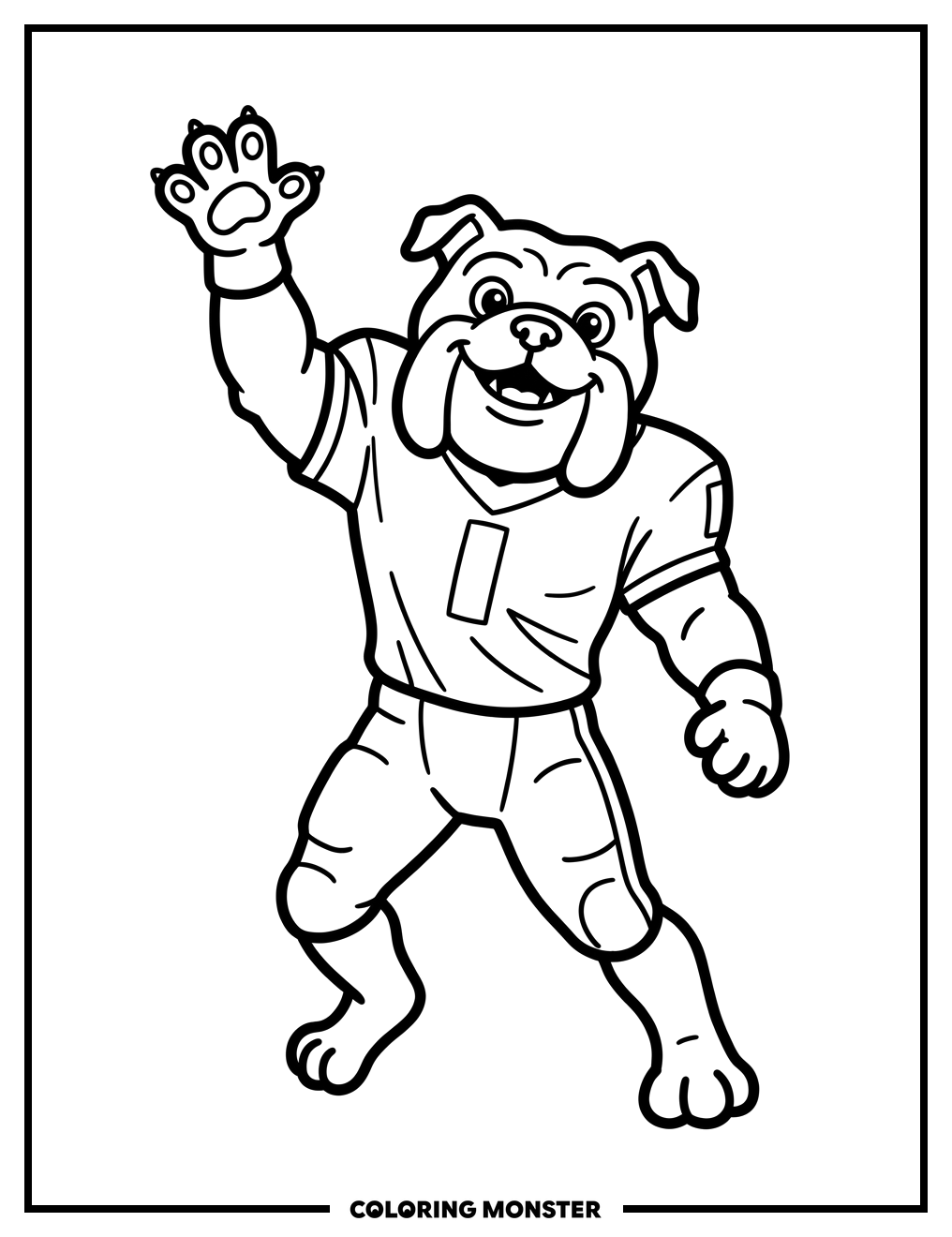 Georgia Bulldog Mascot Cheering Coloring Page