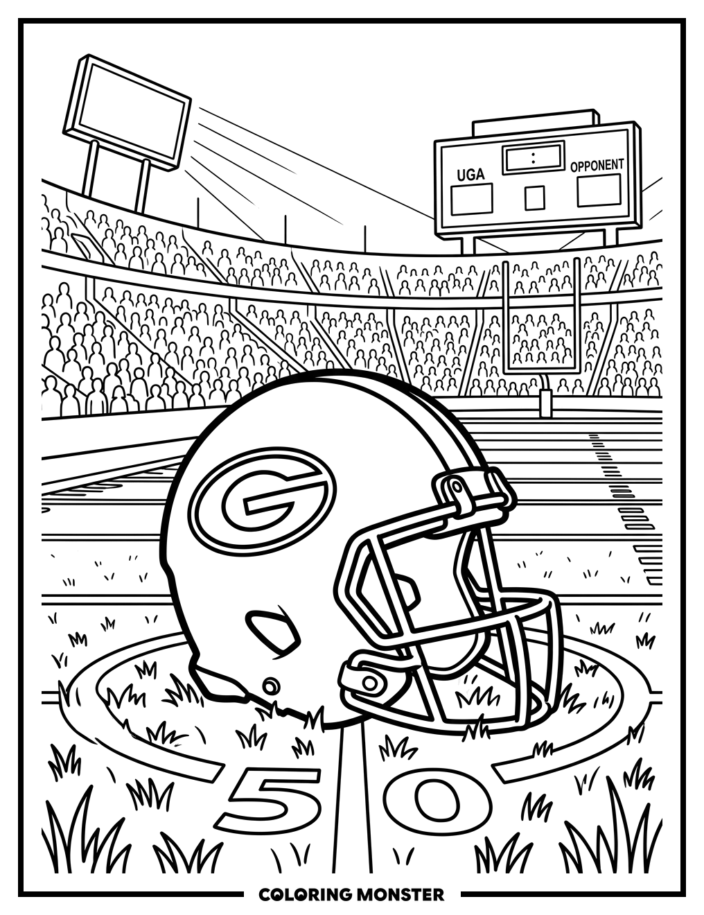 Georgia Bulldogs Football Helmet Coloring Page