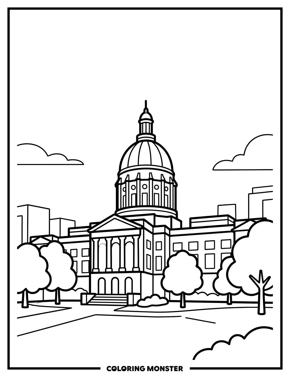 Georgia State Capitol Building Coloring Page