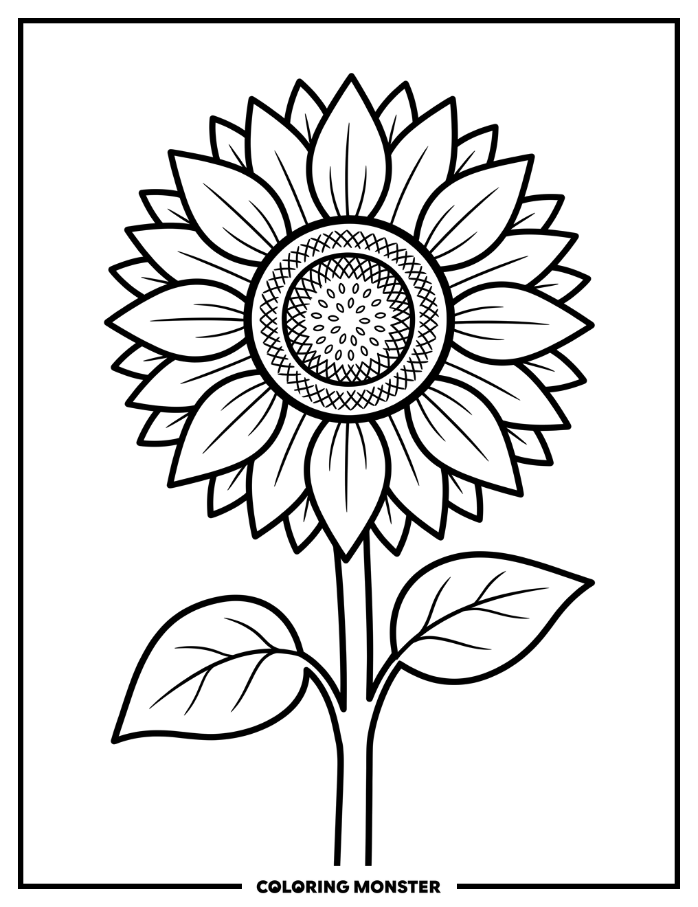 Giant Sunflower Offering Seeds Coloring Page