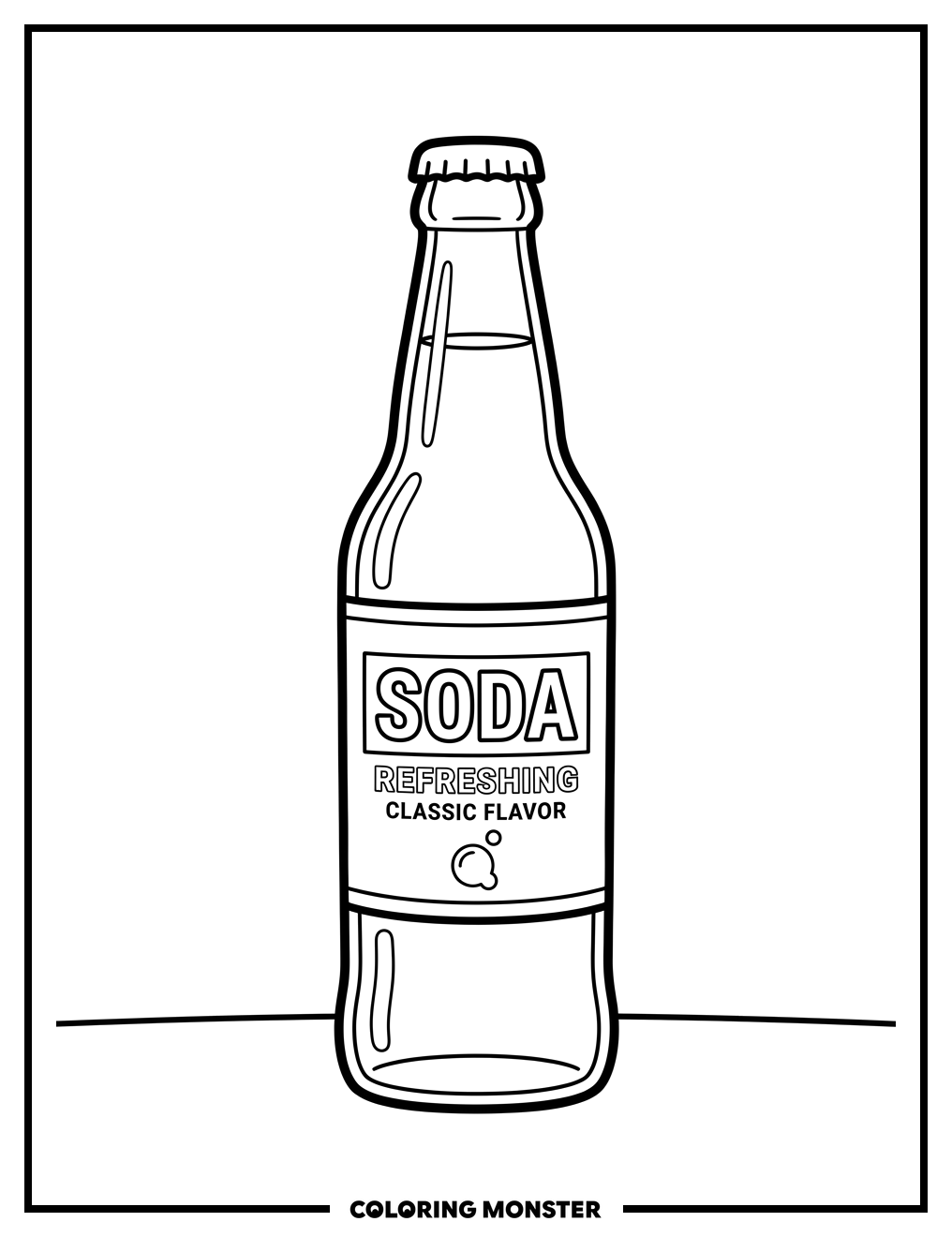 Glass Soda Bottle Coloring Page
