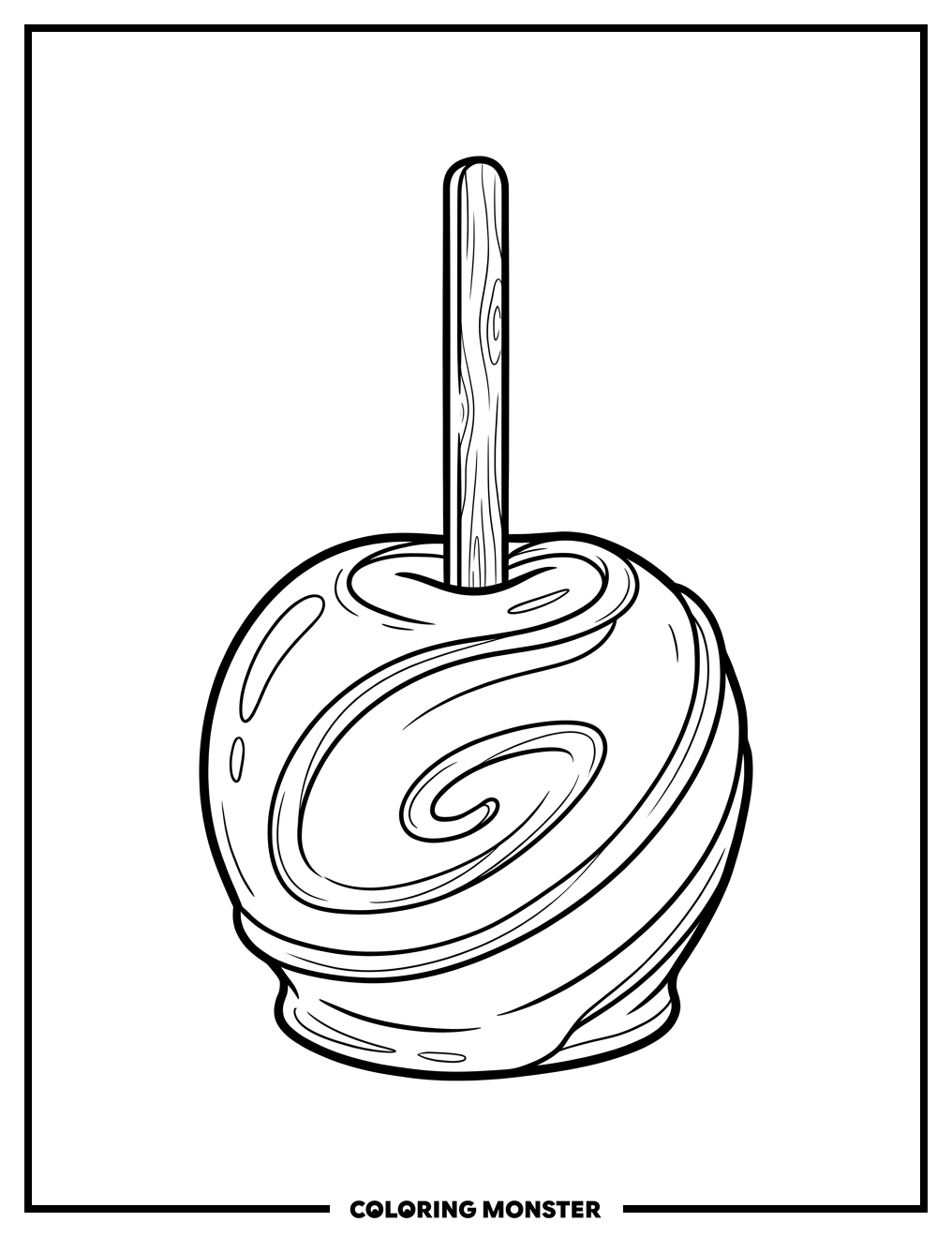 Glossy Candy Apple Coloring Page