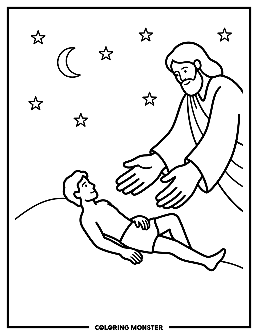 God Creates Adam Coloring Page