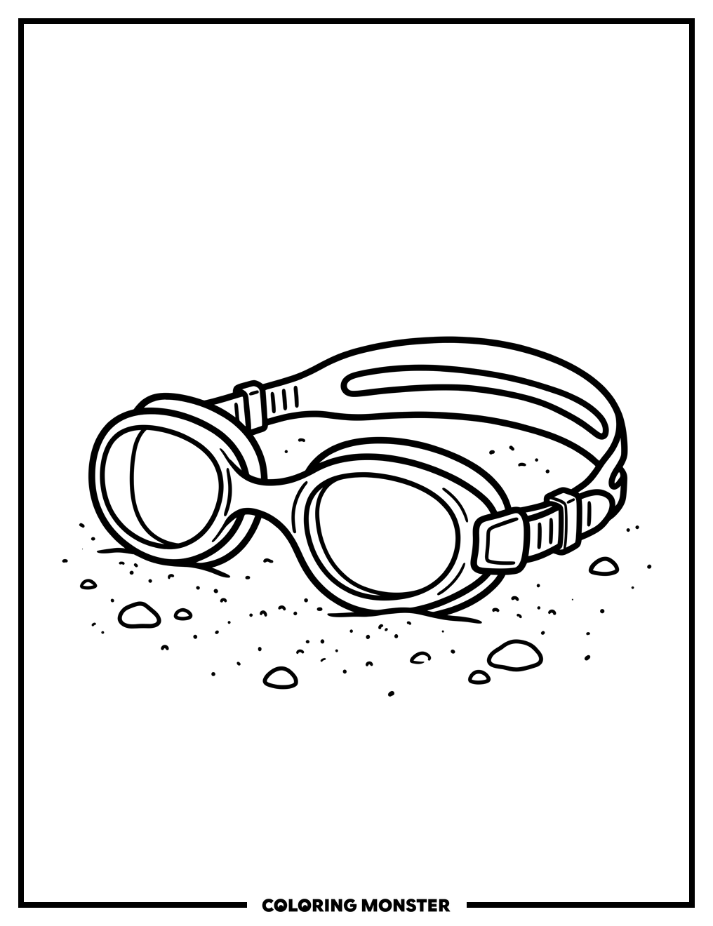 Goggles on the Sand Coloring Page