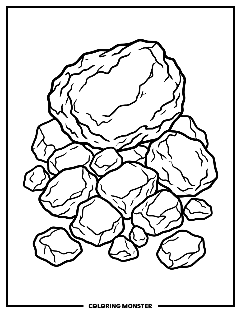 Gold Nuggets On Plain Surface Coloring Page