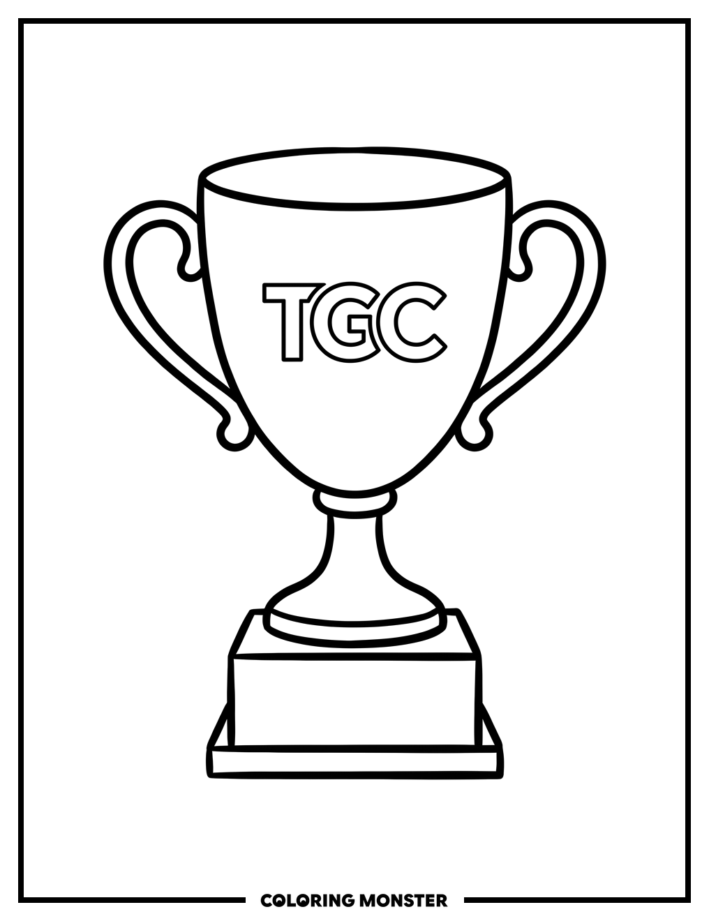 Golden Trophy With Logo Coloring Page
