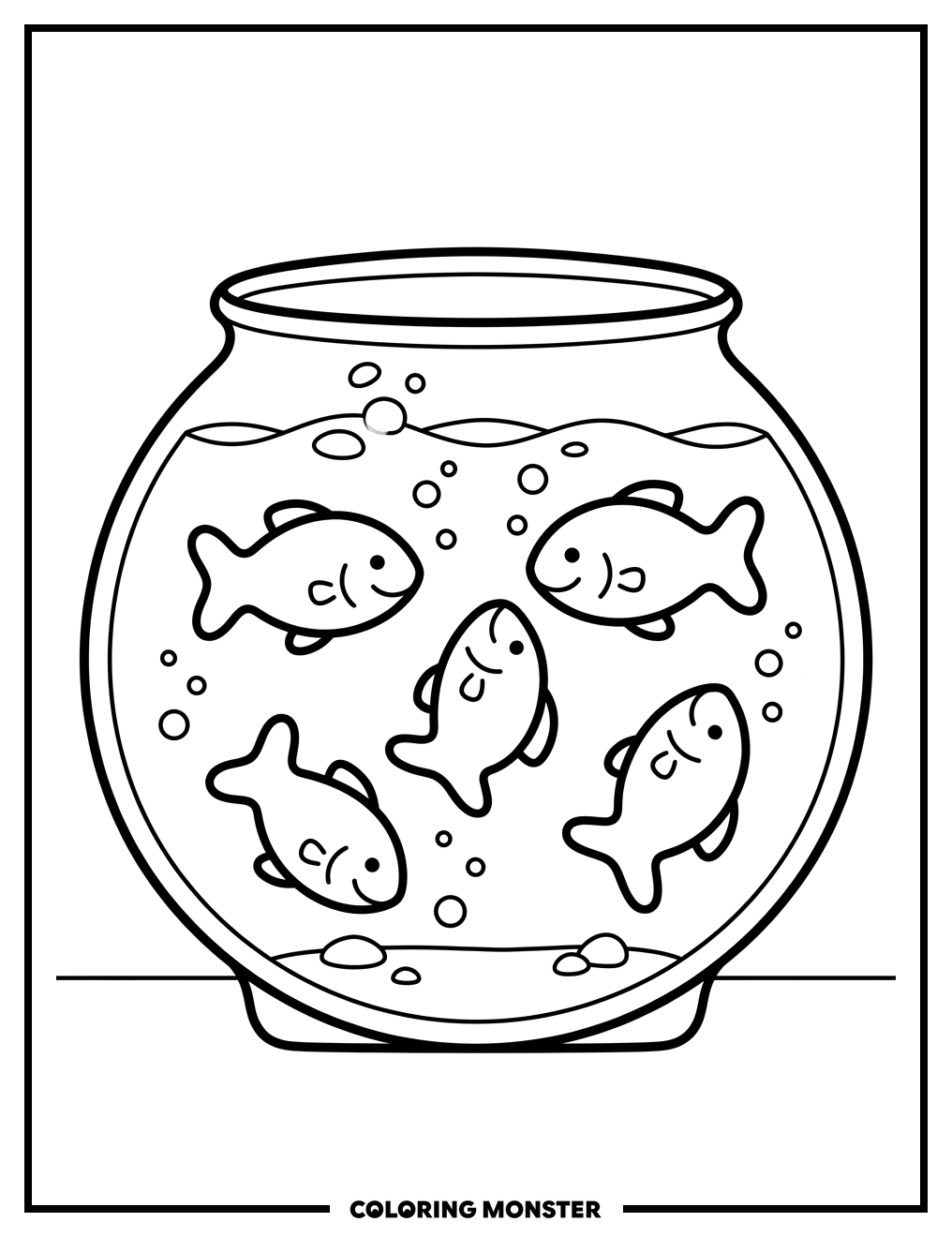 Goldfish Crackers in a Bowl Coloring Page