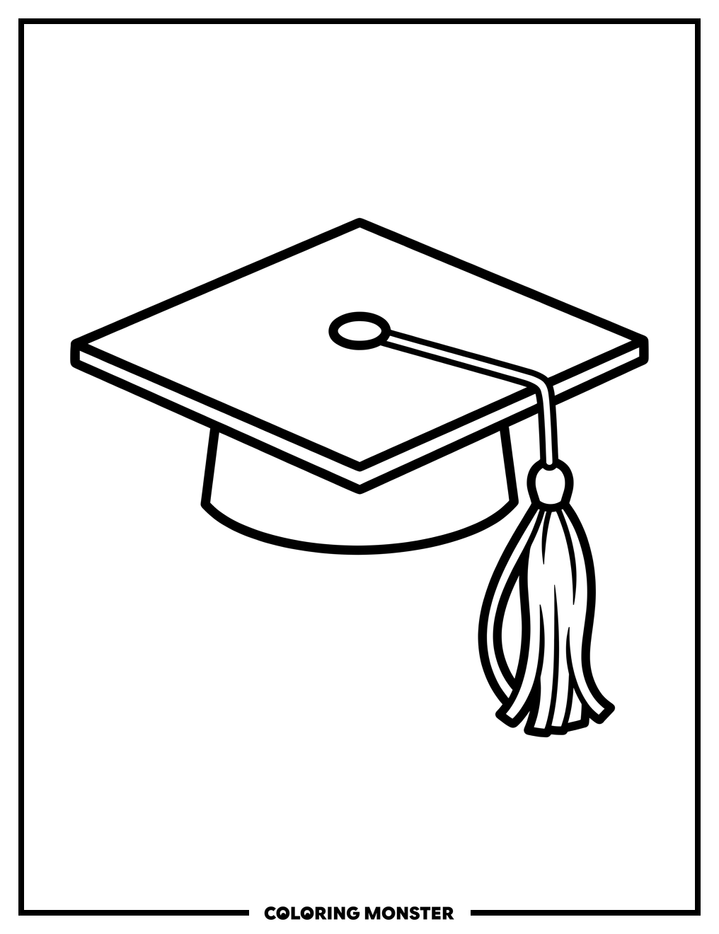 Graduation Cap With Tassel Coloring Page