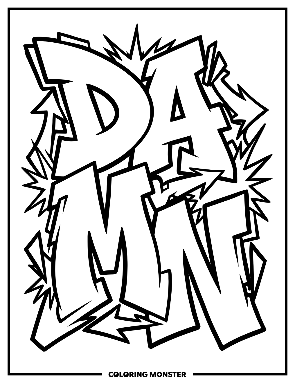 Graffiti Word Art Coloring Page