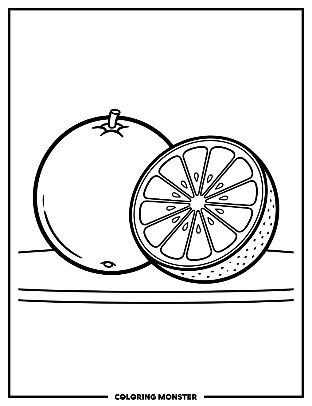 Grapefruit Pair Coloring Page