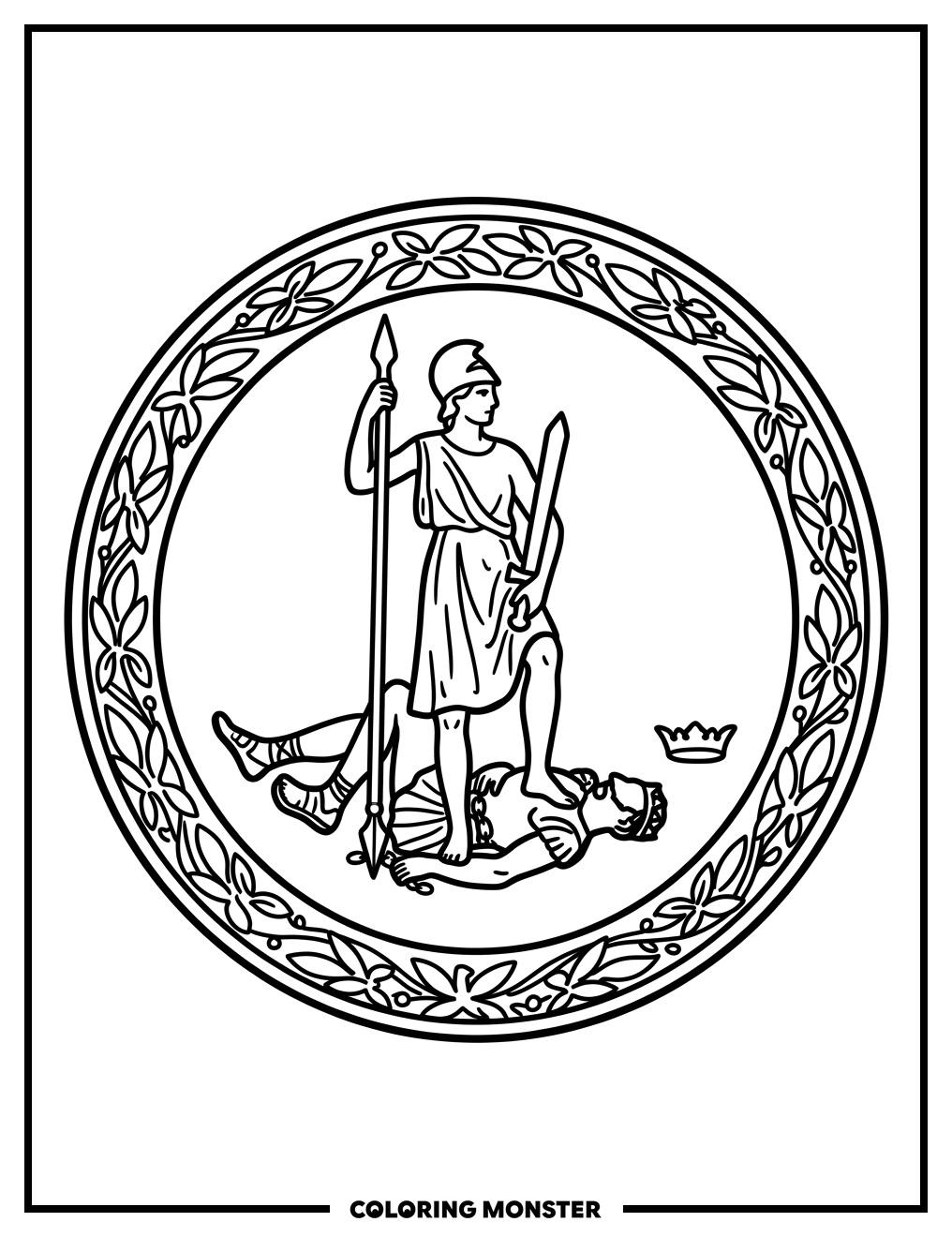 Great Seal of Virginia Coloring Page