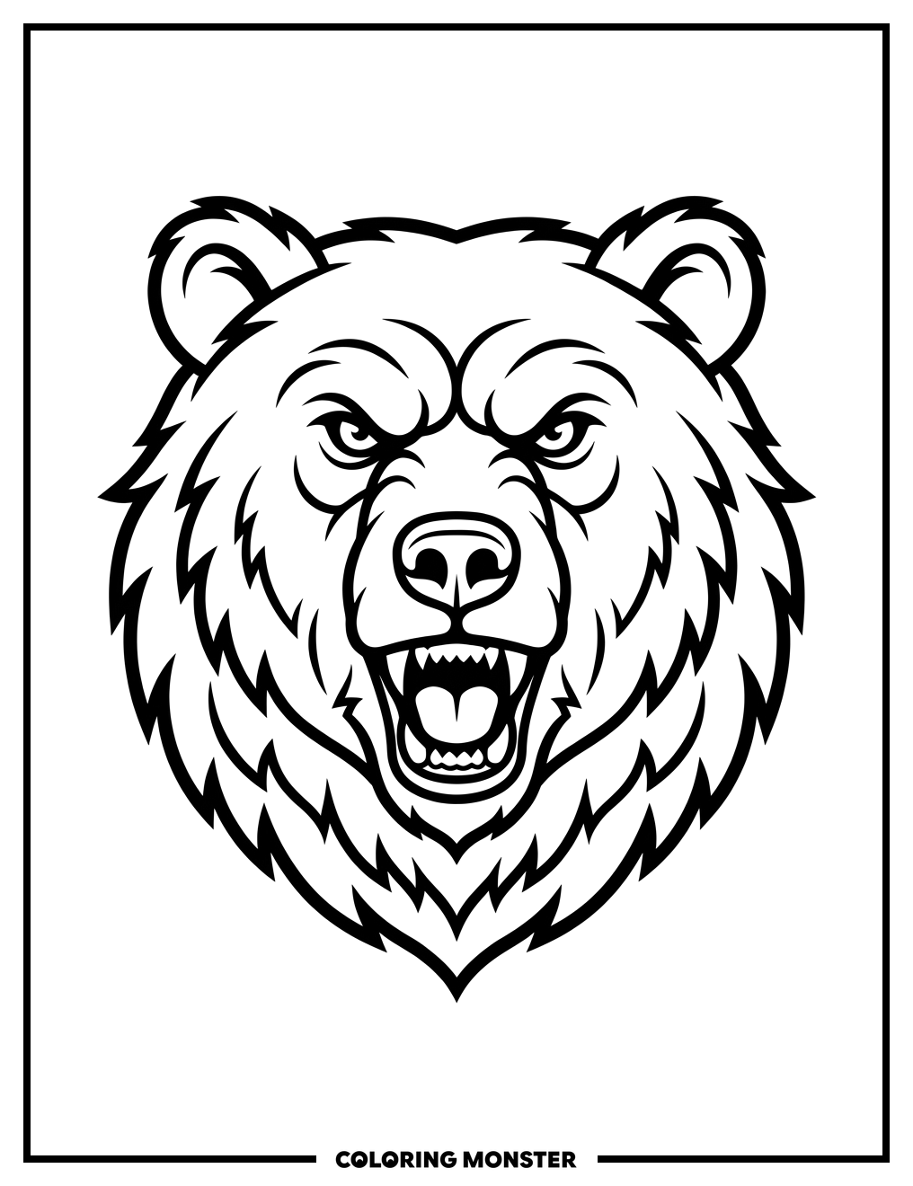 Grizzly Bear Logo Coloring Page