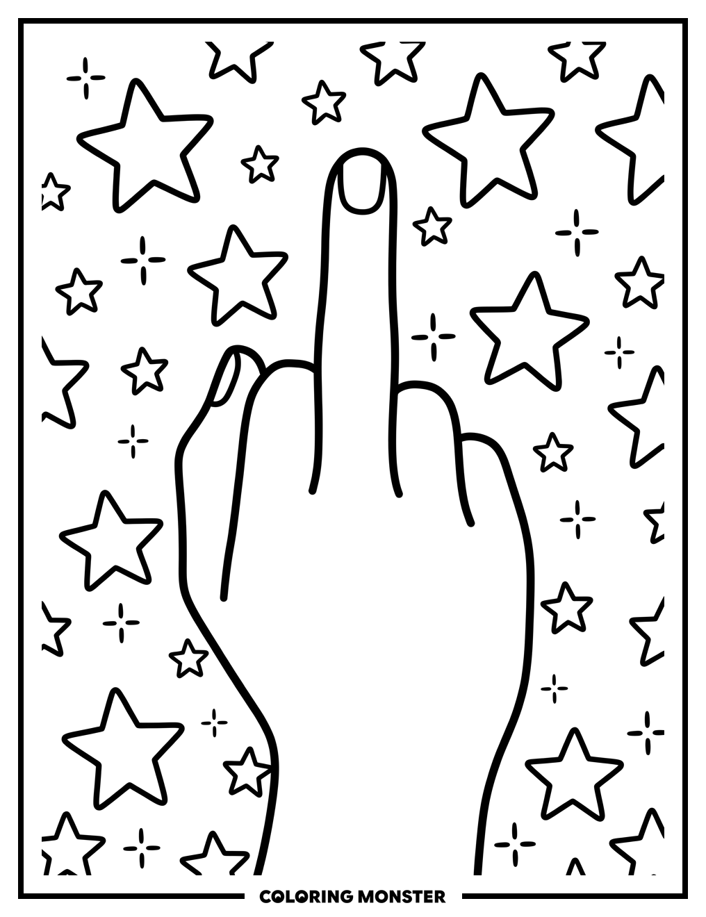 Hand Giving the Middle Finger Coloring Page