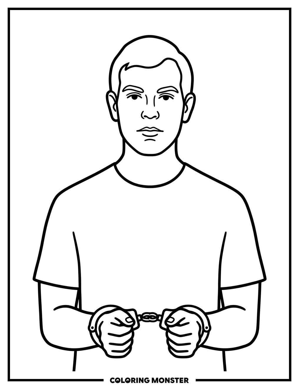 Handcuffed Man Coloring Page