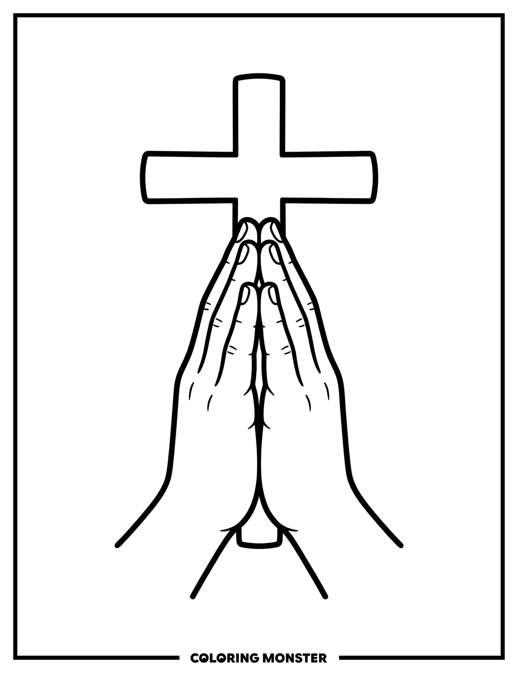 Hands Clasped in Prayer Coloring Page