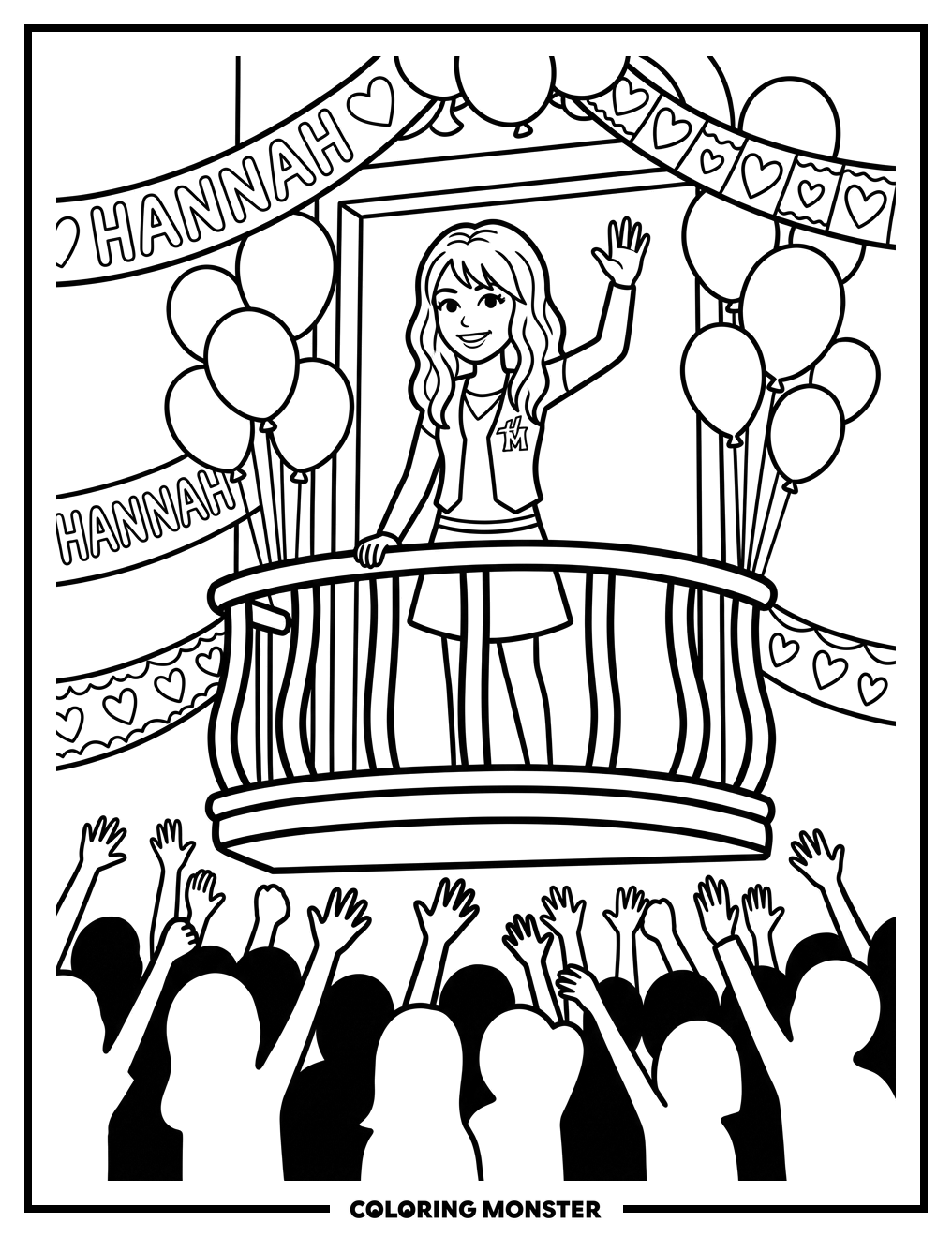 Hannah Montana On Balcony Coloring Page