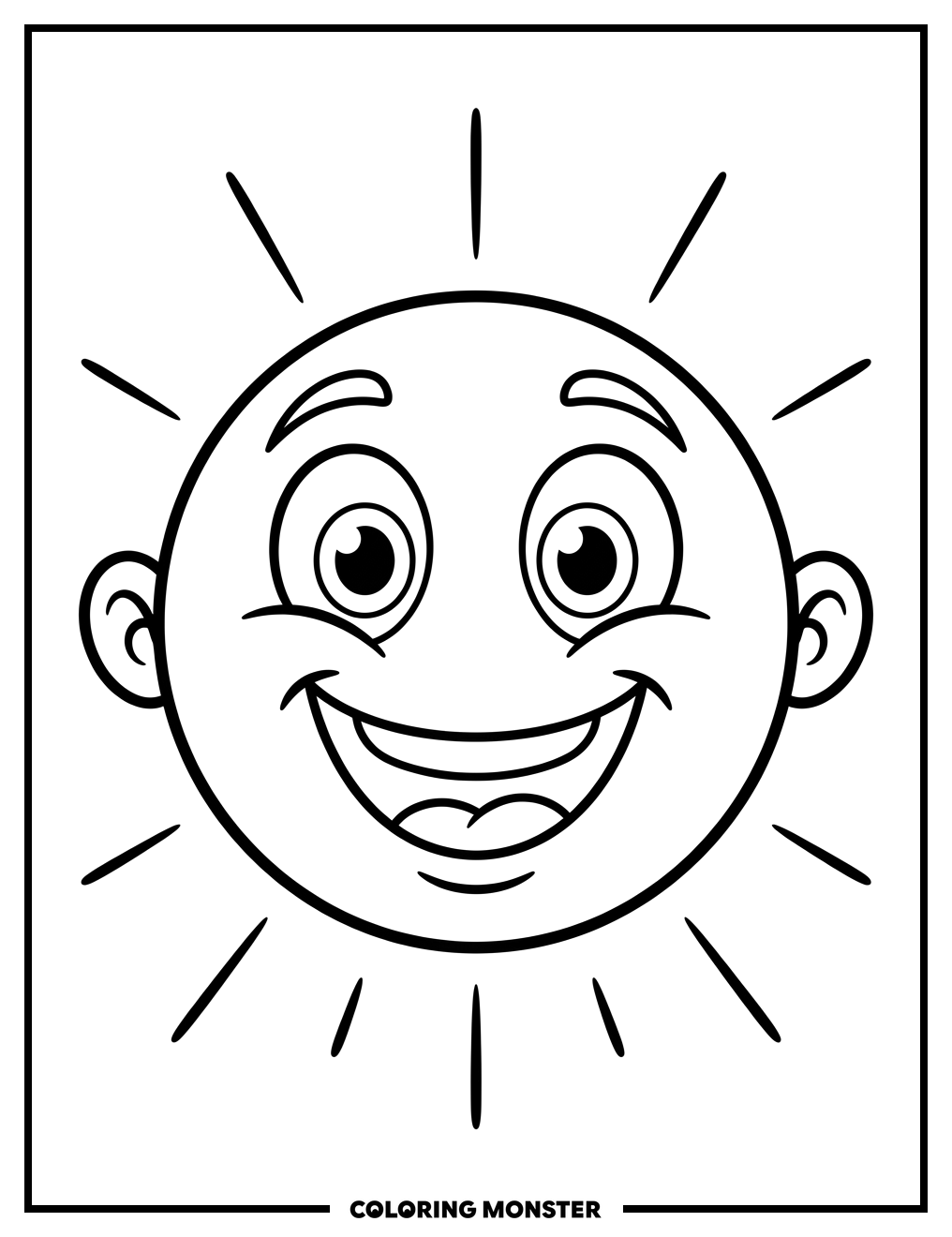 Happy Cartoon Face Coloring Page