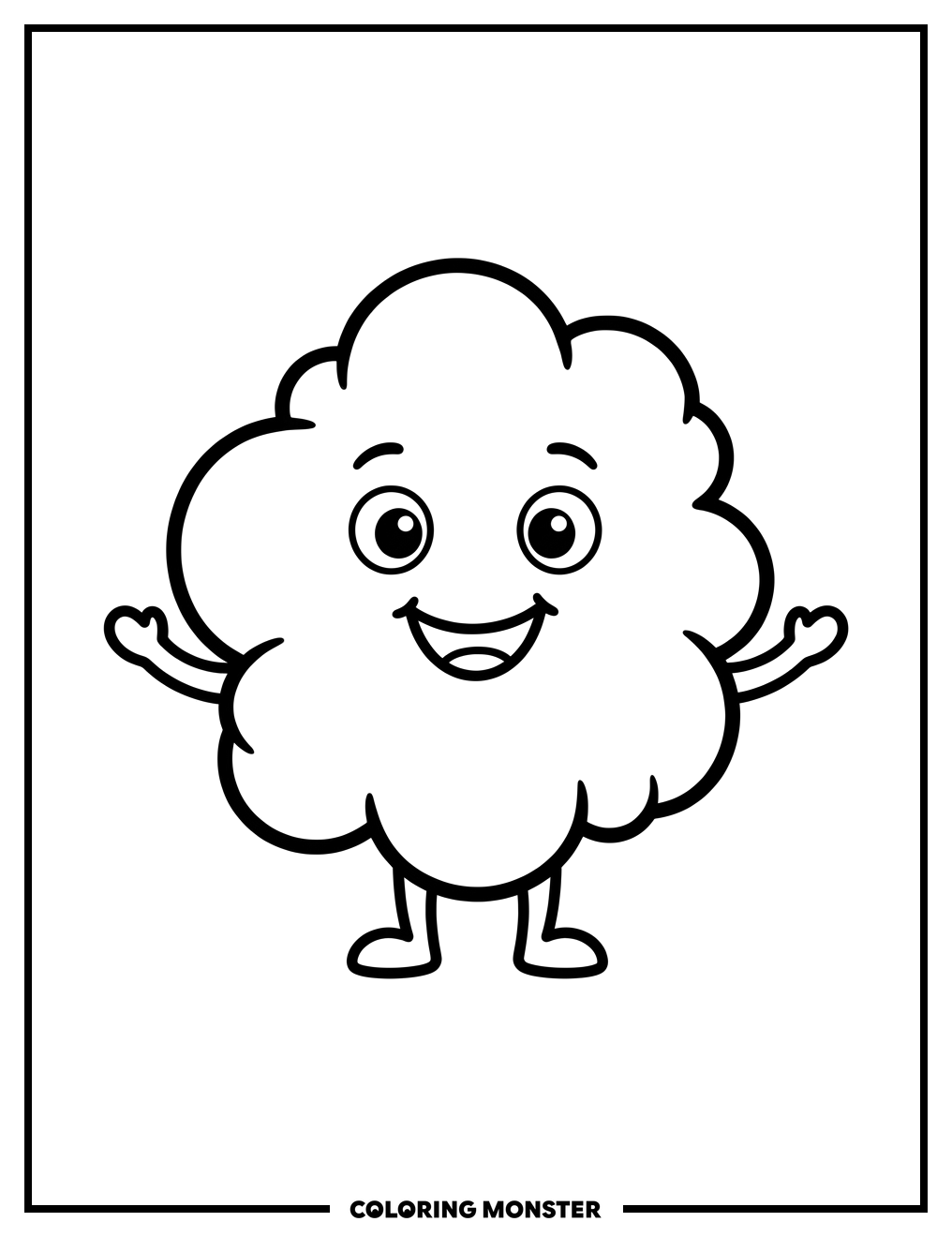 Happy Popcorn Coloring Page