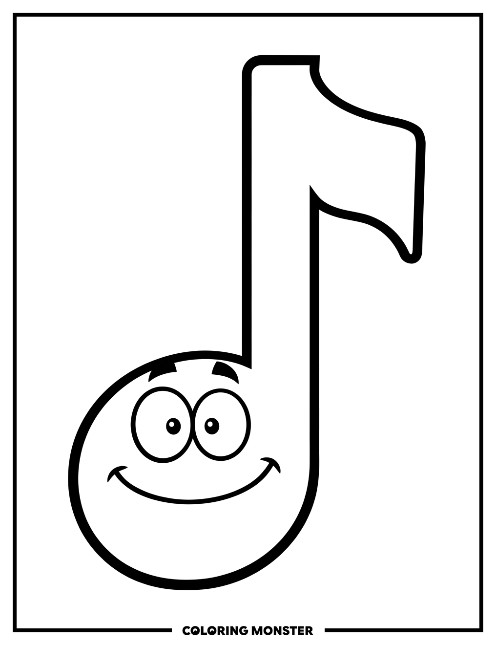 Happy Quarter Note Coloring Page