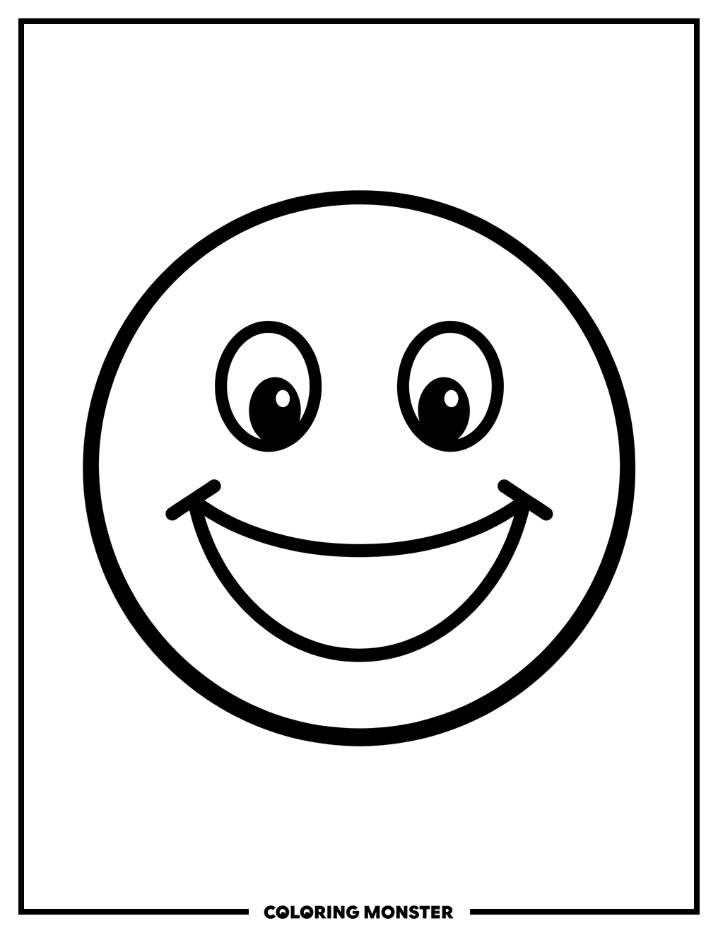 Happy Yellow Smiley Face Coloring Page