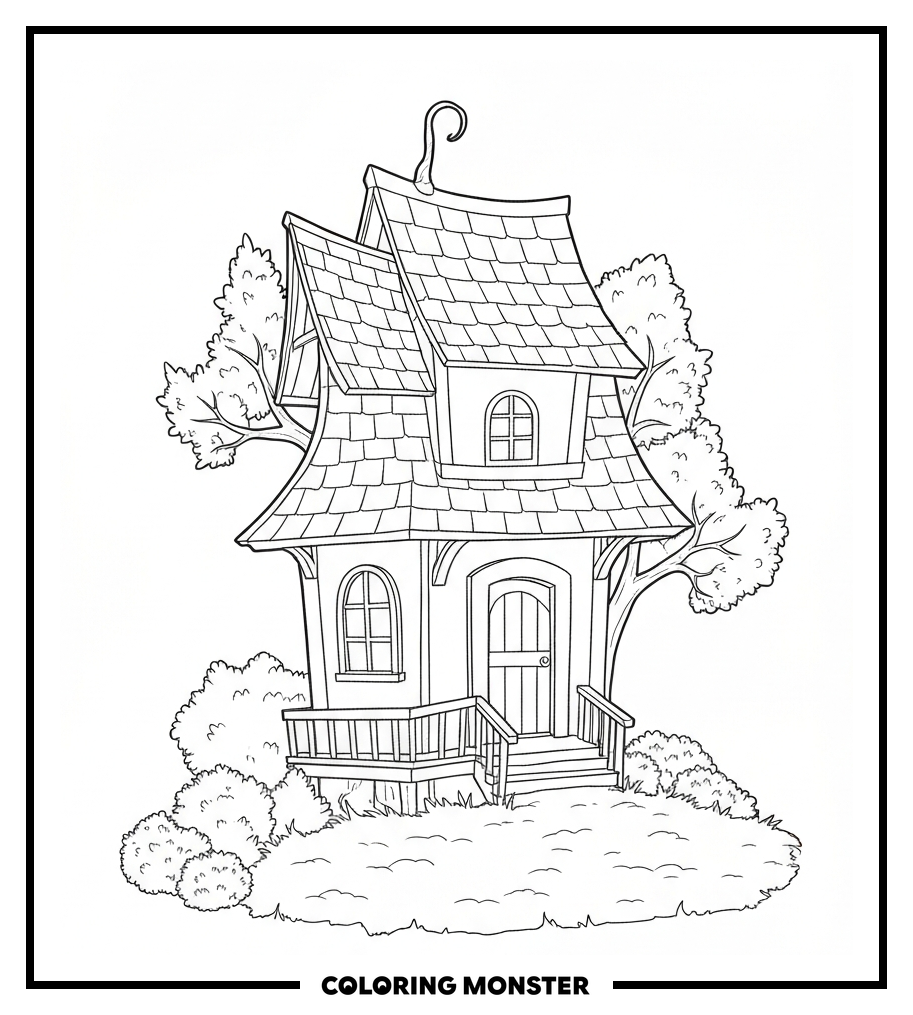 Haunted Treehouse At Night